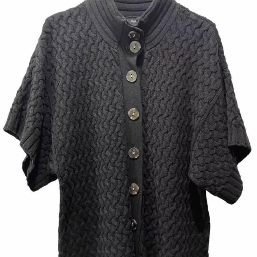 Macy's | Style & Co | Cable Knit Grey Cardigan Sweater/Poncho